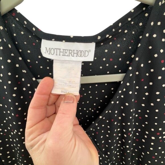 Motherhood black blouse white polka dots - Picture 2 of 11